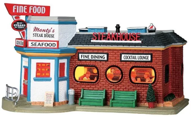 lemax-monty-s-steak-house-beleuchtetes-miniatur-restaurant image 1