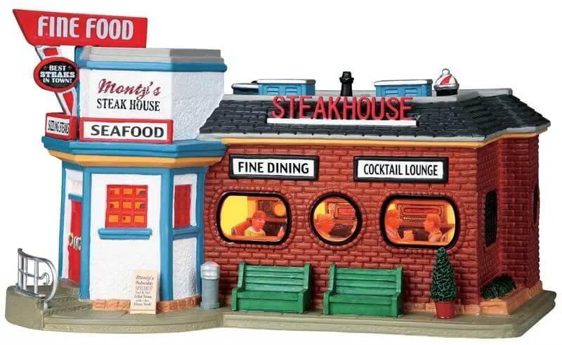 lemax-monty-s-steak-house-beleuchtetes-miniatur-restaurant image 1