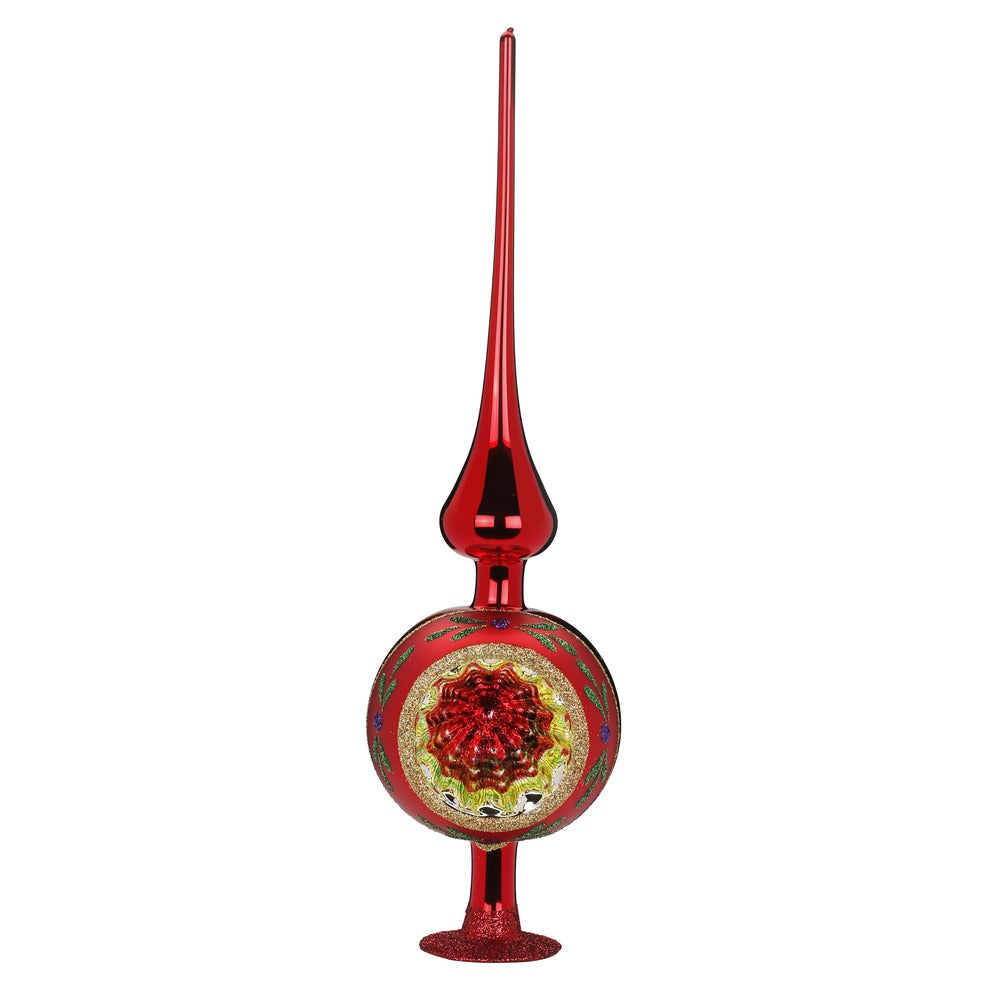 inge-glas-funkelnder-reflex-baumspitze-36-cm-rot-glanz image 1