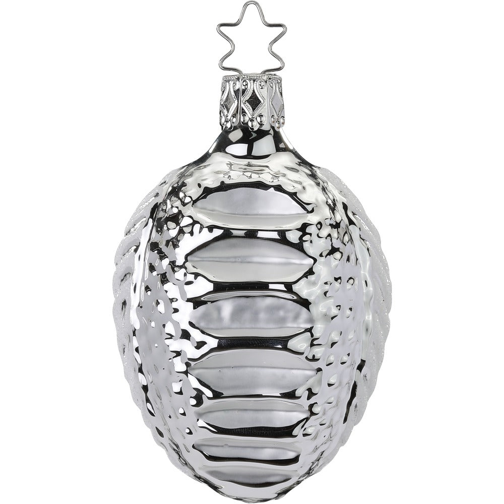 inge-glas-blattornament-christbaumkugel-8-5-cm-silber image 1