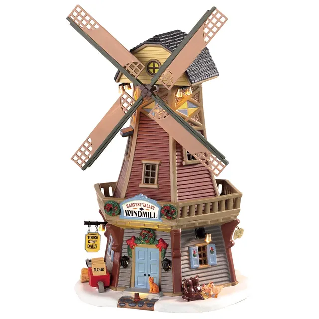 lemax-harvest-valley-windmill-miniatur-windm-hle-mit-drehenden-fl-geln image 1