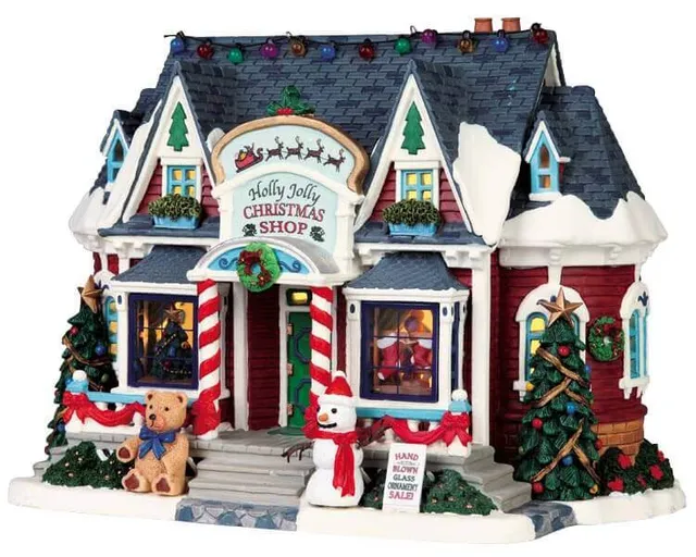 lemax-holly-jolly-christmas-shop-beleuchteter-weihnachtsladen image 1