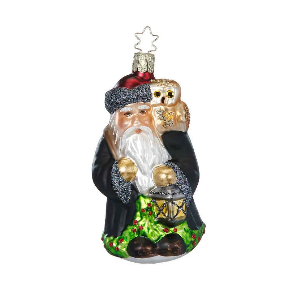inge-glas-treuer-weihnachtsmann-glasfigur-11-5-cm-schwarz image 1