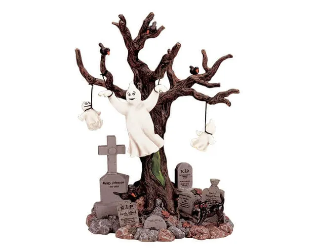 lemax-spooky-town-lighted-tree-graveyard-ghost-beleuchtete-grusel-szene image 1