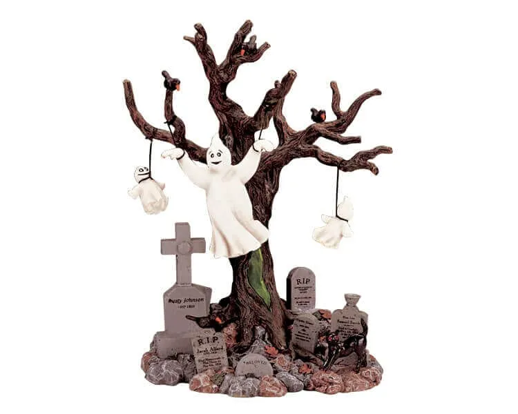 lemax-spooky-town-lighted-tree-graveyard-ghost-beleuchtete-grusel-szene image 1