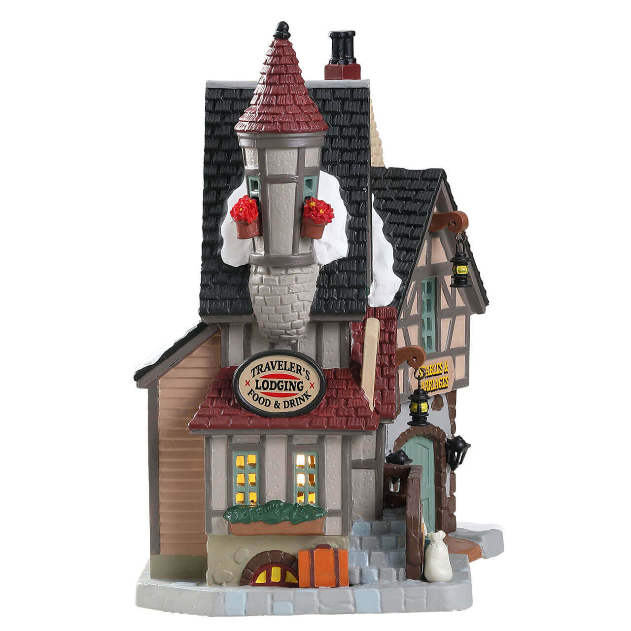 lemax-candlers-coaching-inn-beleuchtetes-dorfhaus-caddington image 3