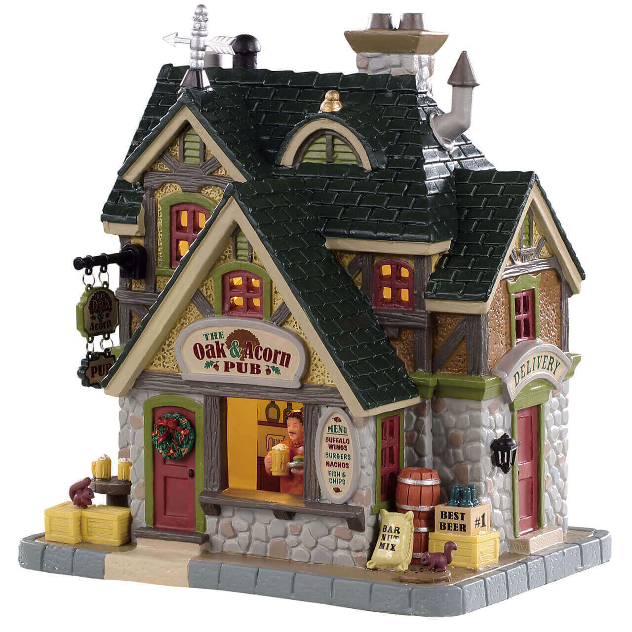 lemax-the-oak-and-acorn-pub-beleuchtetes-dorf-pub-haus image 4
