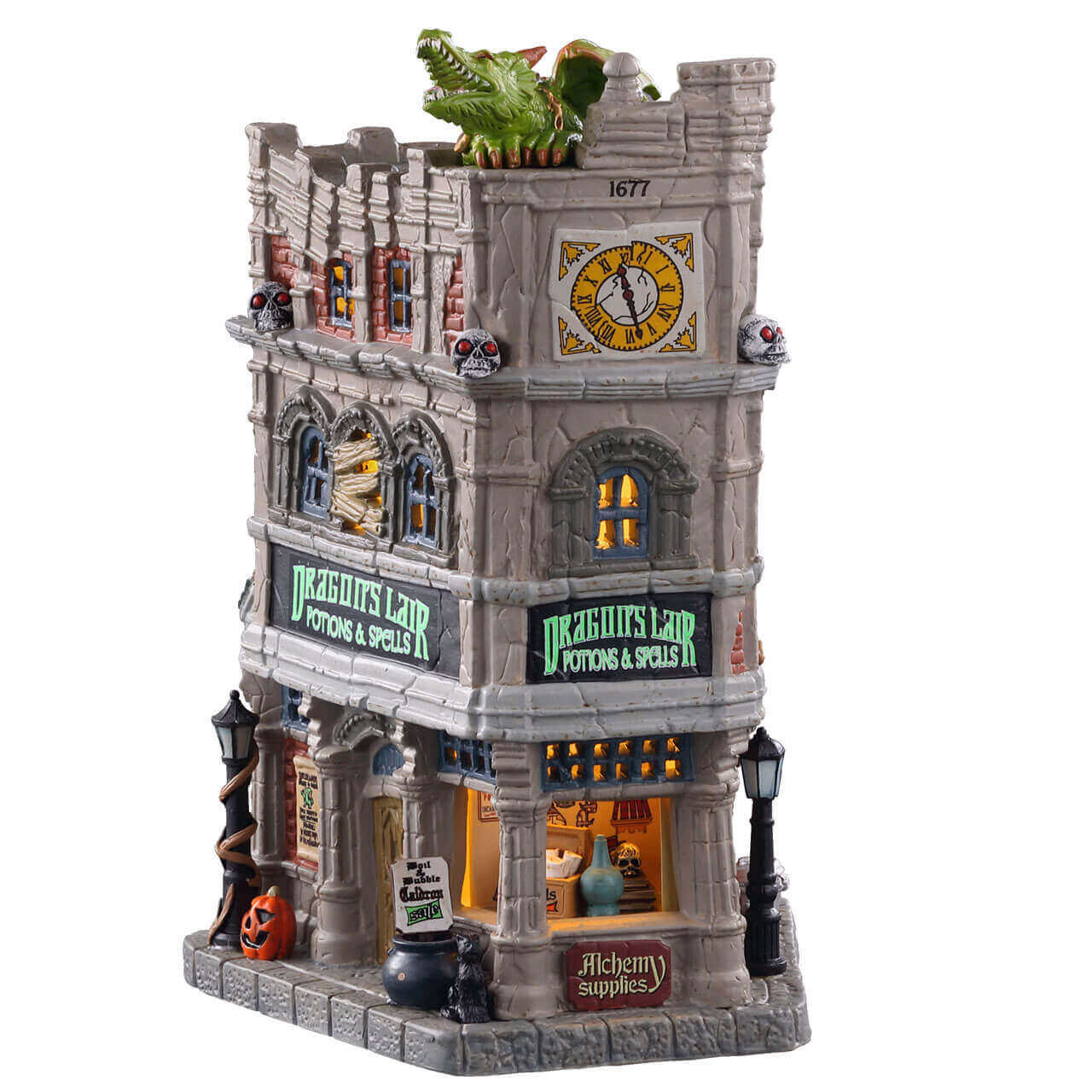 lemax-dragon-s-lair-potions-spells-spooky-town-haus image 4