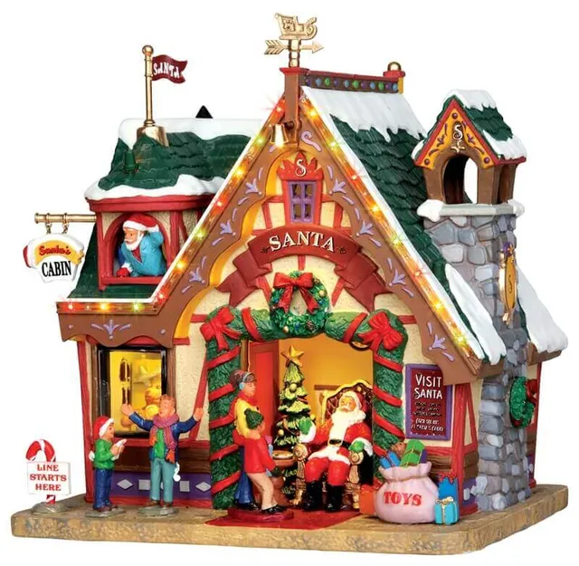 lemax-santa-s-cabin-vail-village-haus-beleuchtet image 1