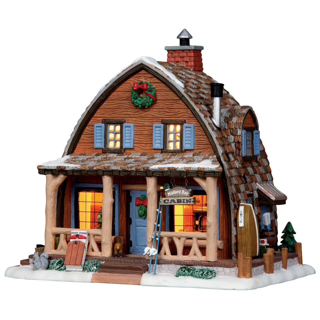 lemax-mallard-bay-cabin-beleuchtetes-weihnachtsdorf-haus image 4