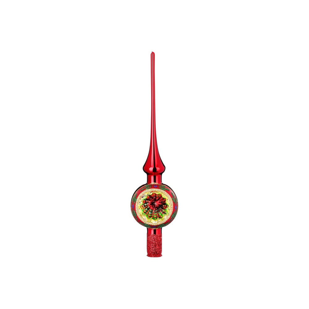 inge-glas-funkelnder-reflex-christbaumspitze-30-cm-rot-glanz image 1