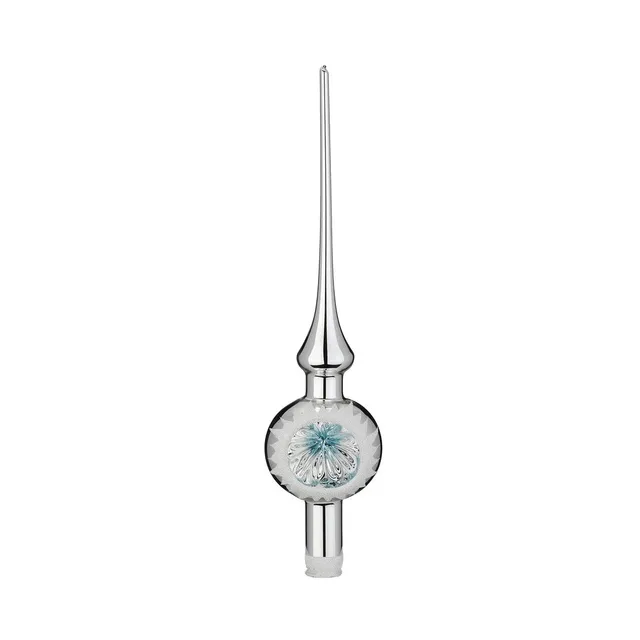 inge-glas-eisiger-glanz-christbaumspitze-30-cm-silber-glanz image 1