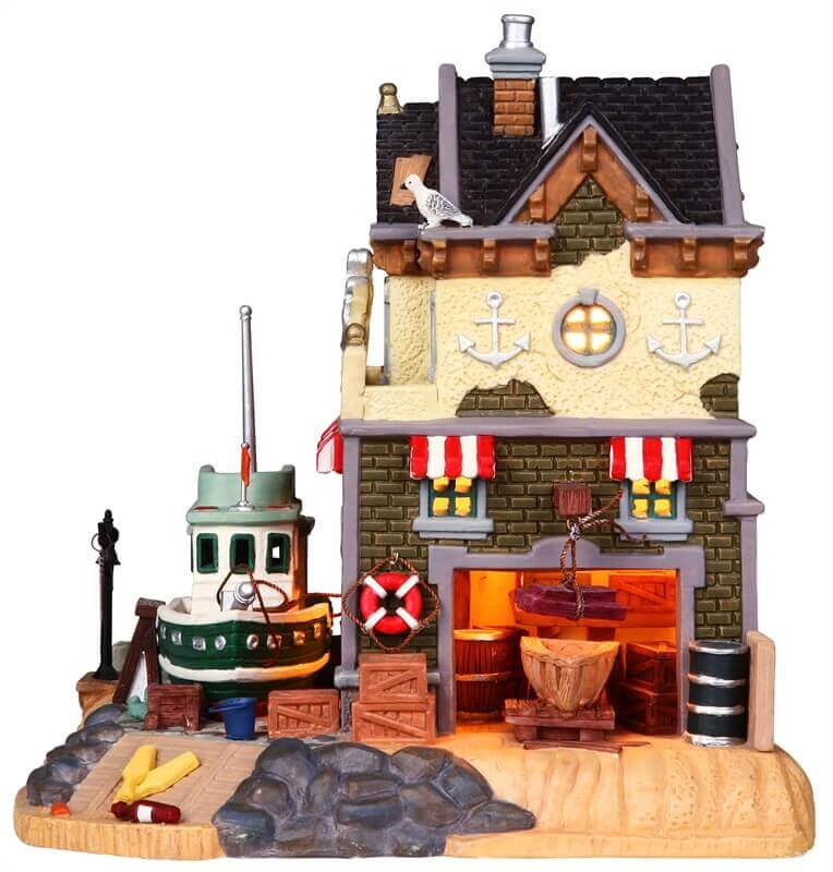 lemax-harbor-boat-restoration-holidays-seasons-miniatur-szene image 2