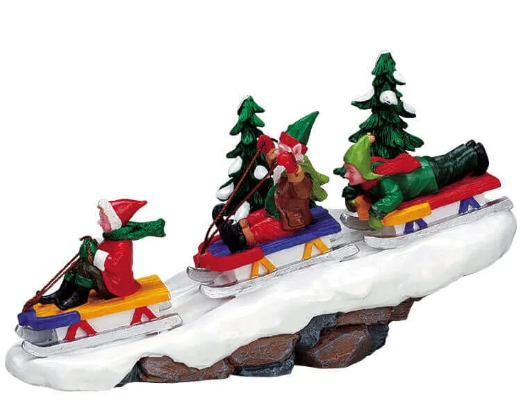 lemax-elf-sledding-party-miniatur-figuren-set-elfen image 1