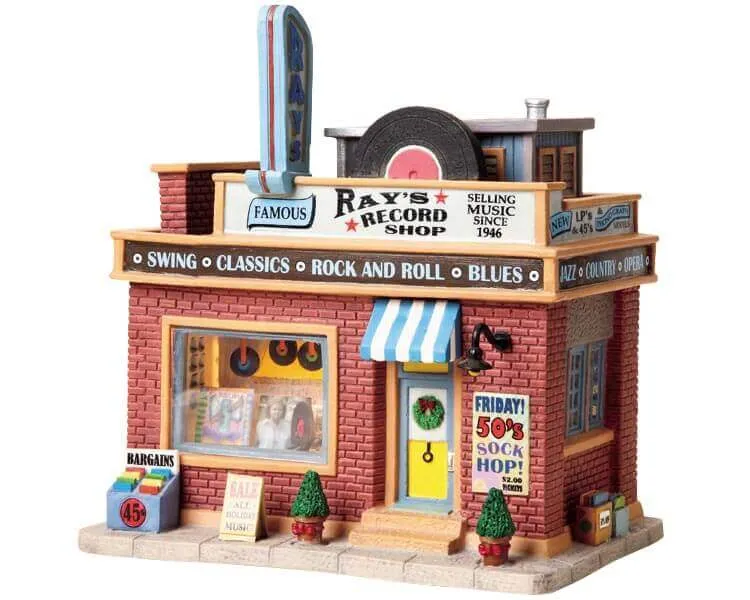 lemax-ray-s-record-shop-beleuchteter-miniatur-plattenladen image 1