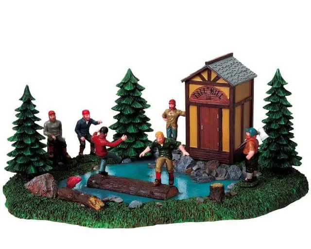 lemax-log-rollin-break-miniatur-holzf-llerszene-f-r-weihnachtsdorf image 1