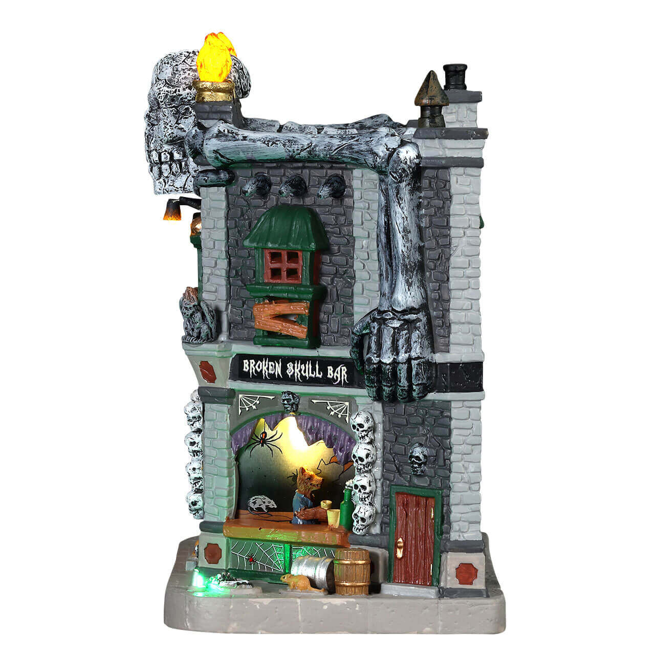 lemax-broken-skull-bar-spooky-town-geb-ude-mit-licht image 2
