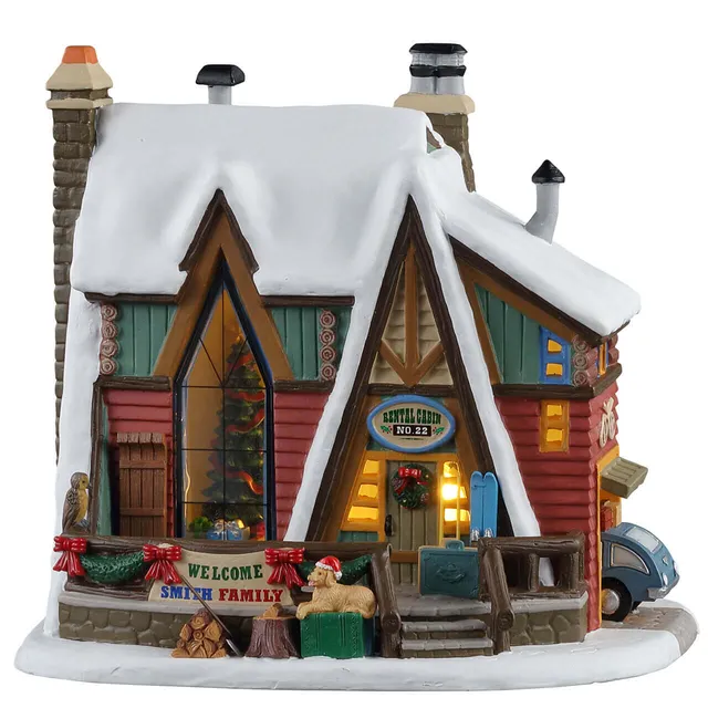 lemax-mountain-holiday-reunion-a-frame-bergh-tte-miniaturhaus image 1