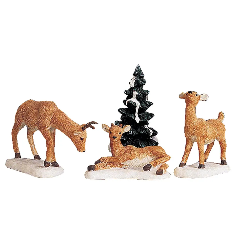 lemax-dad-and-fawns-set-of-4-hirschfamilie-schnee image 1