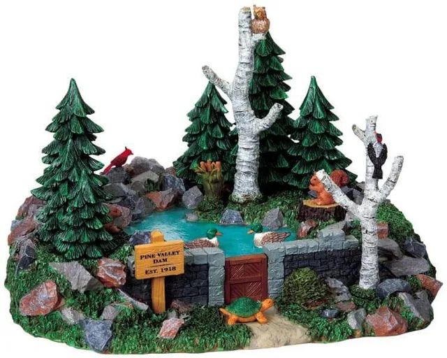 lemax-pine-valley-dam-miniatur-staudamm-landschaft image 1
