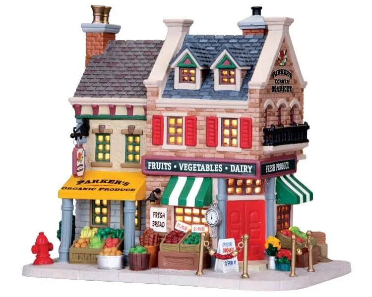 lemax-parker-s-corner-market-miniaturhaus-weihnachtsdorf image 1