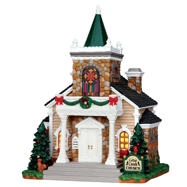 lemax-cedar-creek-church-kirche-miniaturhaus image 1