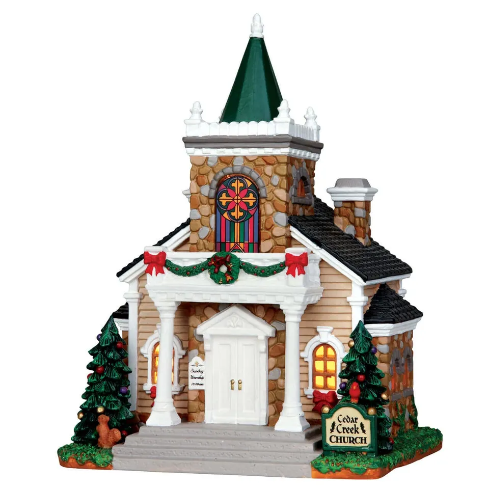 lemax-cedar-creek-church-kirche-miniaturhaus image 1
