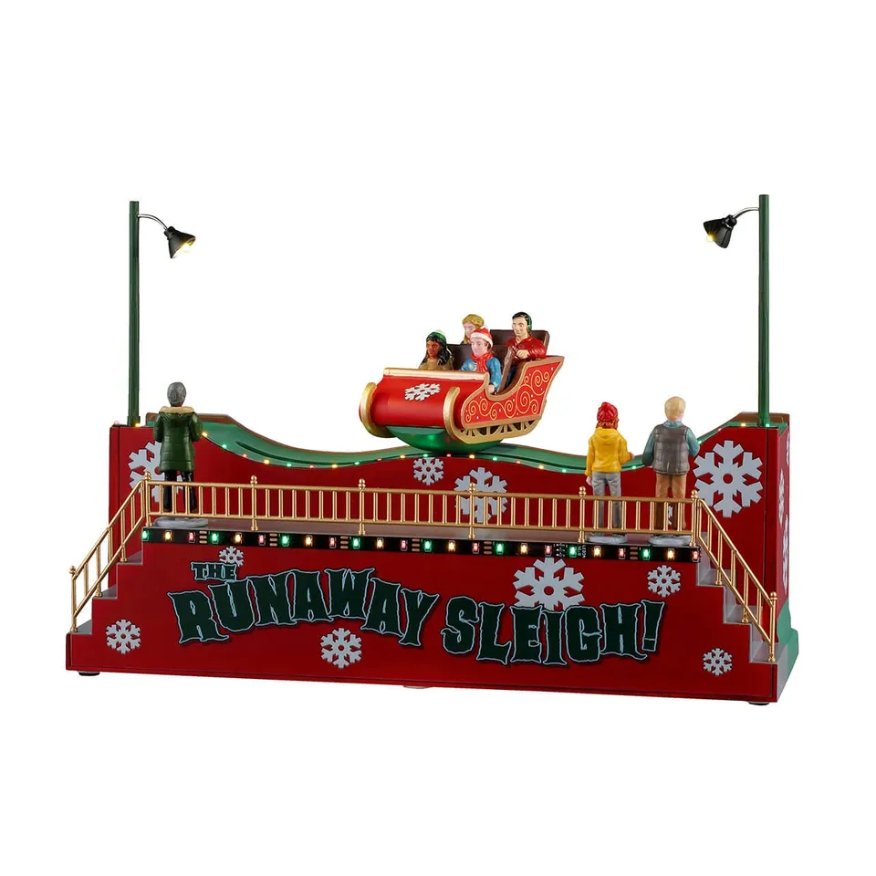 lemax-the-runaway-sleigh-rasante-schlittenfahrt-f-r-die-carnival-miniaturwelt image 1