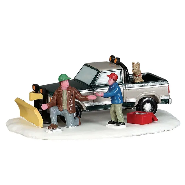 lemax-snow-plow-set-up-winterliche-szene-mit-schneepflug-f-r-lemax-d-rfer image 1