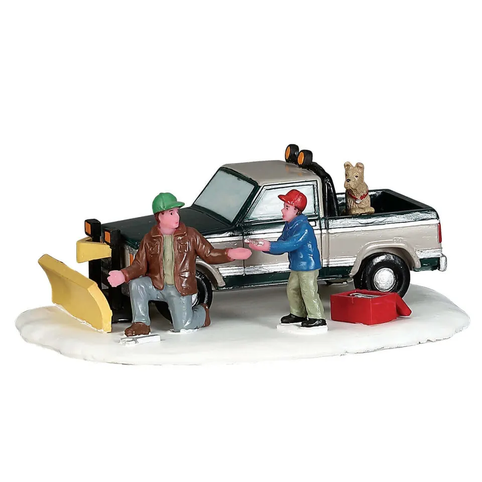 lemax-snow-plow-set-up-winterliche-szene-mit-schneepflug-f-r-lemax-d-rfer image 1