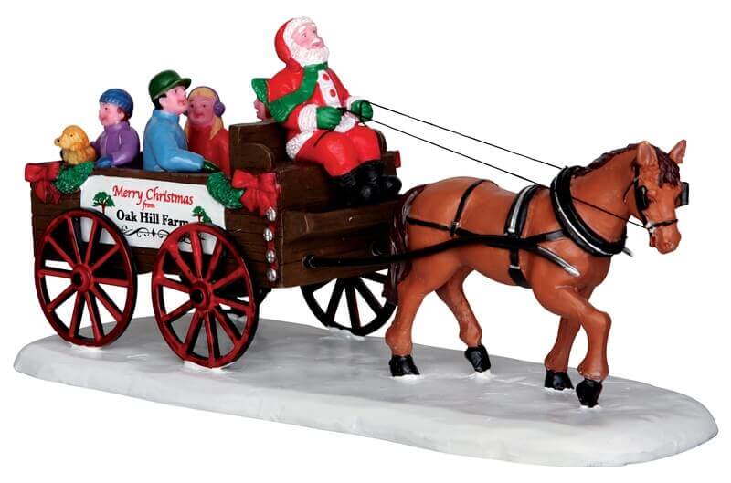 lemax-santa-s-wagon-ride-weihnachts-miniaturfigur-pferdekutsche image 1
