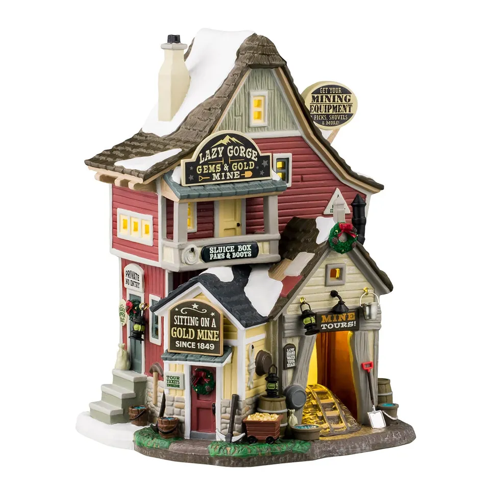 lemax-lazy-gorge-gems-gold-mine-beleuchtetes-minengeb-ude-vail-village image 1