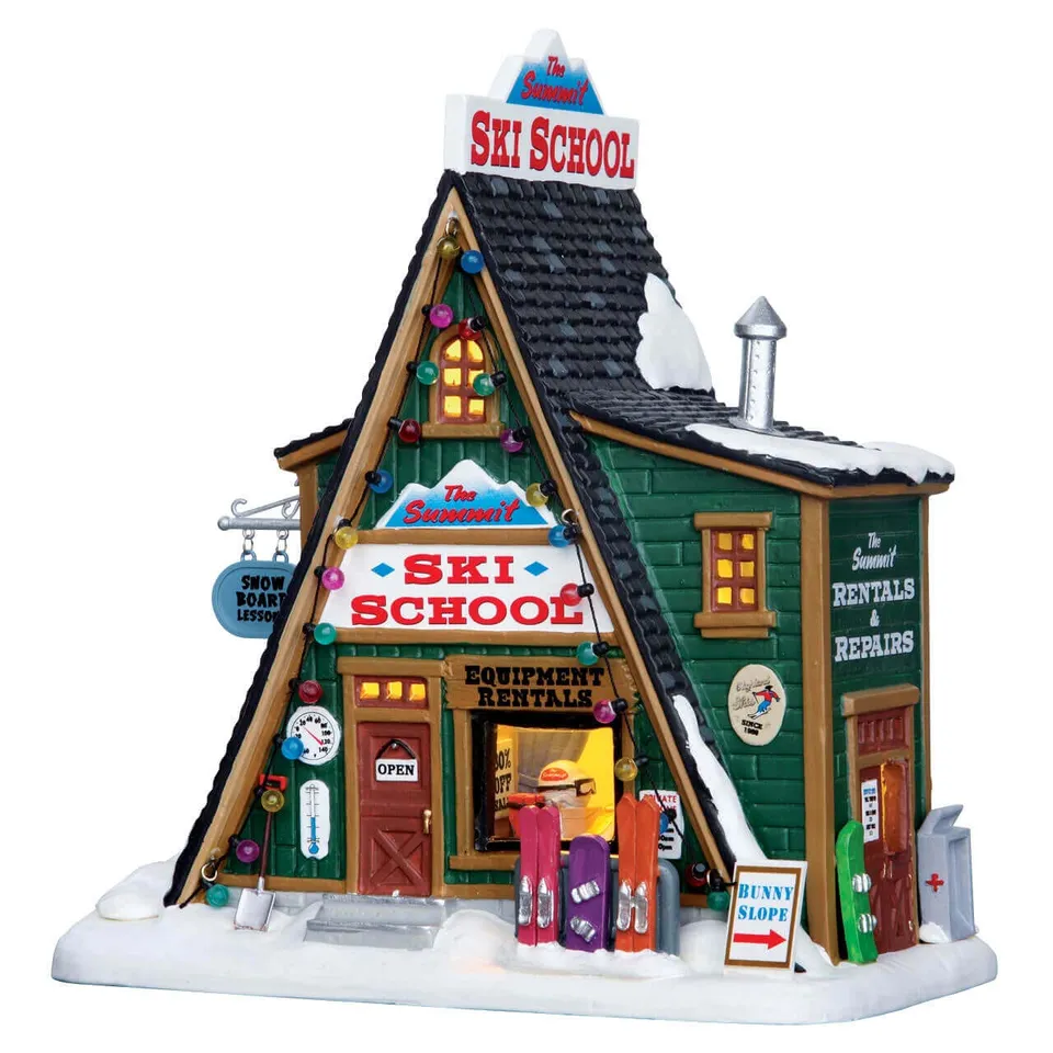 lemax-the-summit-ski-school-beleuchtete-skischule-vail-village image 1