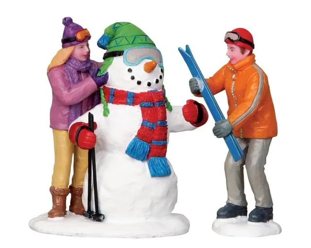 lemax-skier-snowman-schneemann-skifahrer-figur image 1