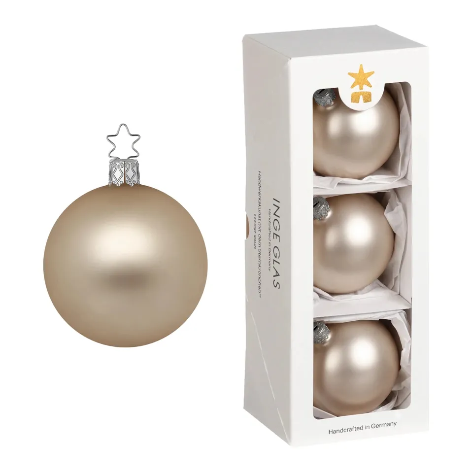 inge-glas-kugeln-steinbock-matt-8-cm-beige-creme-manufaktur-christbaumkugel image 1