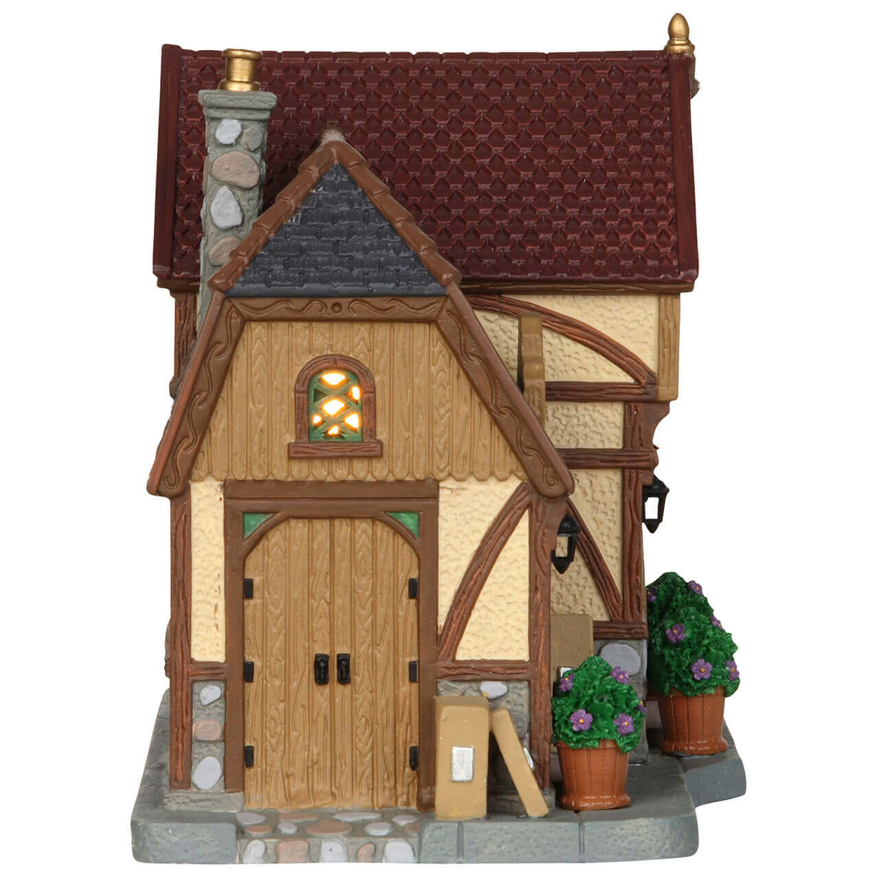 lemax-tudor-lane-post-office-beleuchtetes-postamt-miniaturhaus image 2
