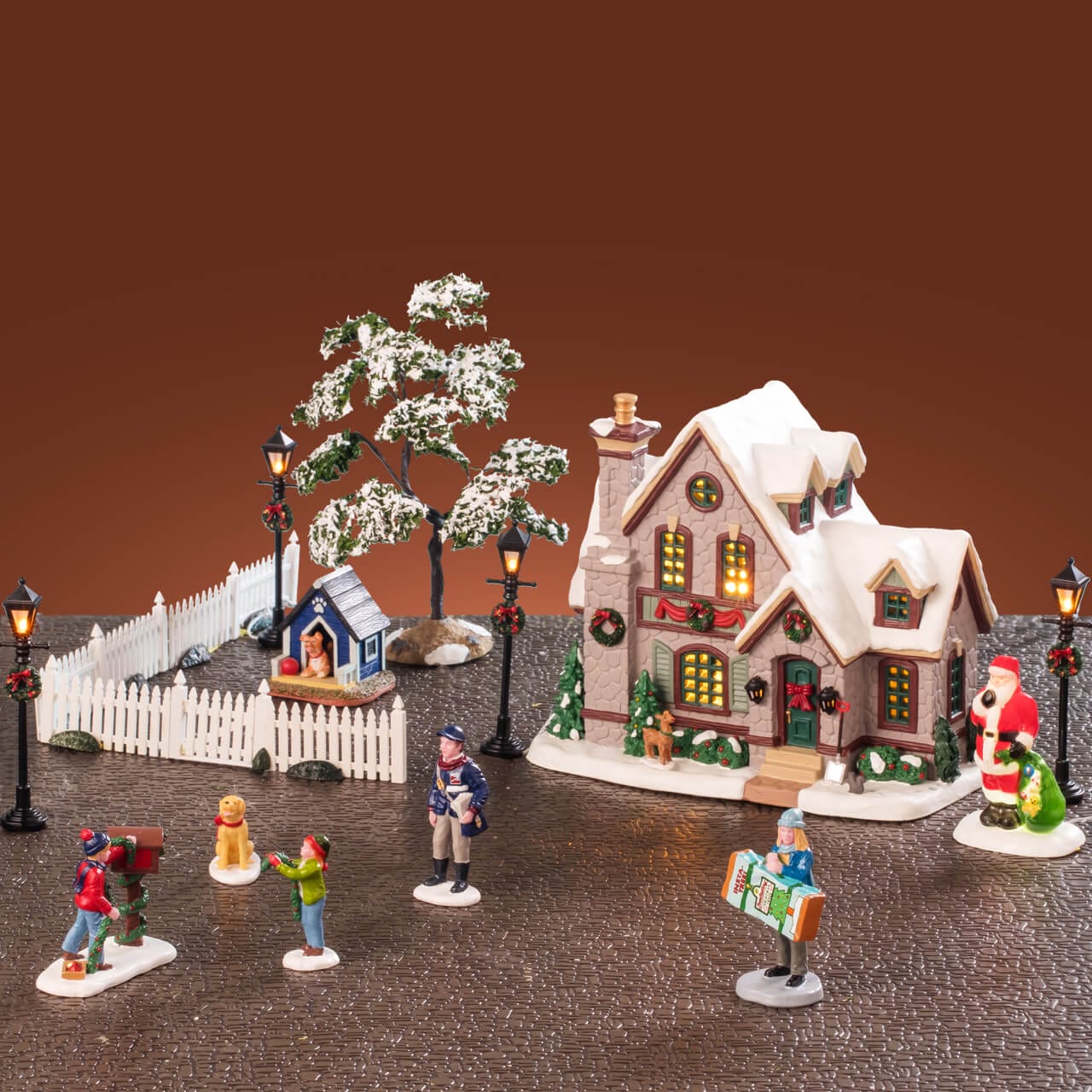 lemax-white-christmas-set-miniatur-set-haus-und-figuren image 1