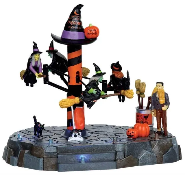 lemax-broom-dealership-spooky-town-hexenszene-animiert image 1