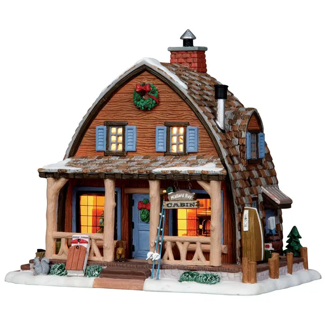 lemax-mallard-bay-cabin-beleuchtetes-weihnachtsdorf-haus image 1