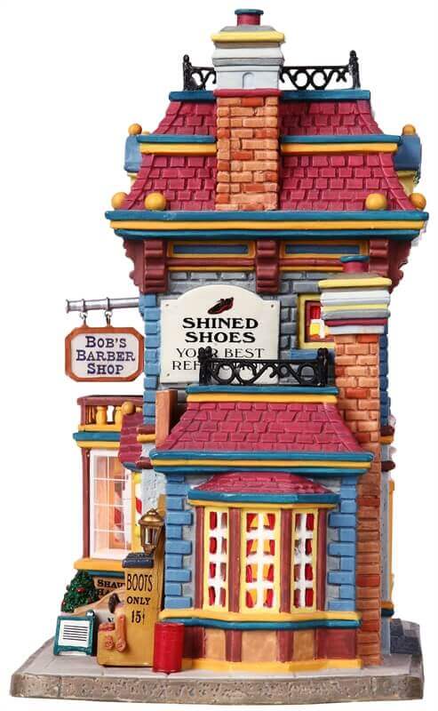 lemax-bob-s-barber-shop-the-shoe-shiner-holidays-seasons-haus-set image 3