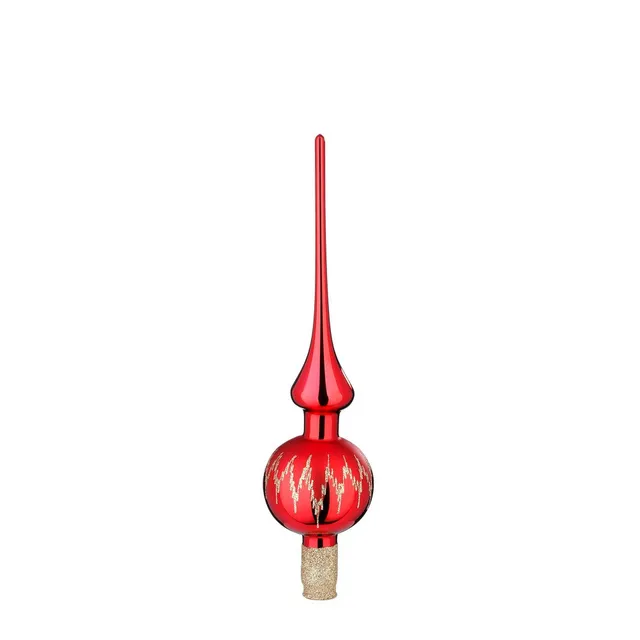 inge-glas-festtagsfreude-baumspitze-7-x-30-cm-rot-glanz image 1
