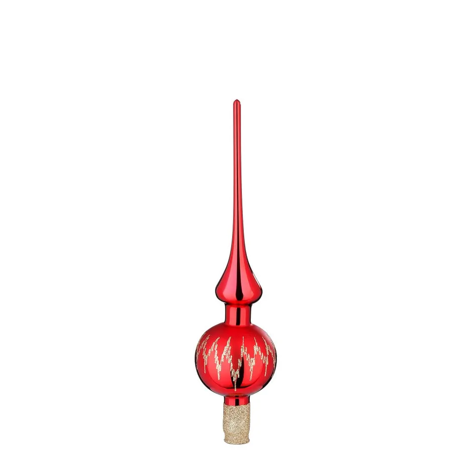 inge-glas-festtagsfreude-baumspitze-7-x-30-cm-rot-glanz image 1