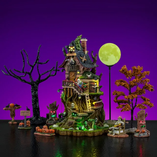 lemax-petrified-forest-tree-house-set-spooky-town image 1