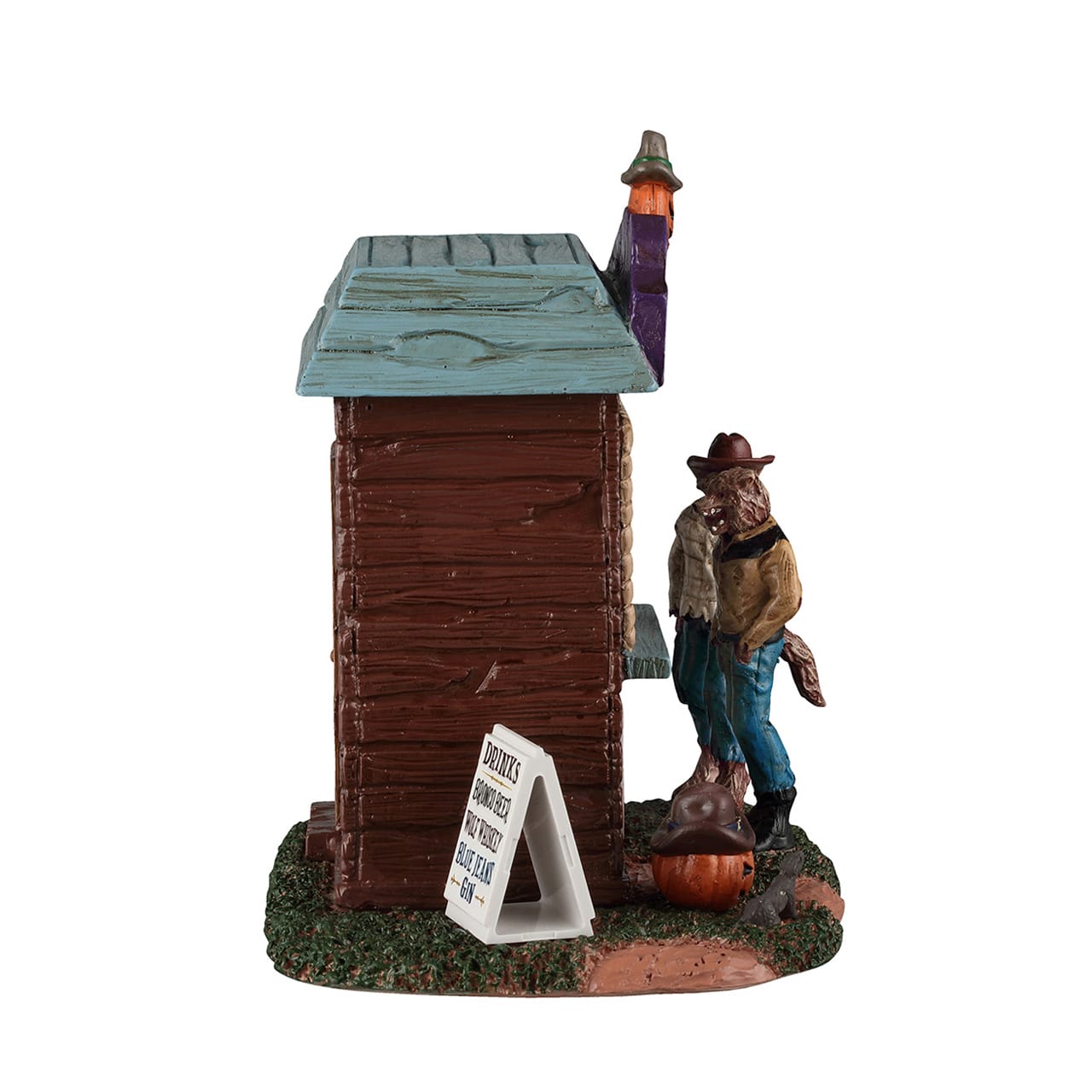lemax-full-moon-bar-spooky-town-haus-beleuchtete-werwolf-bar image 2