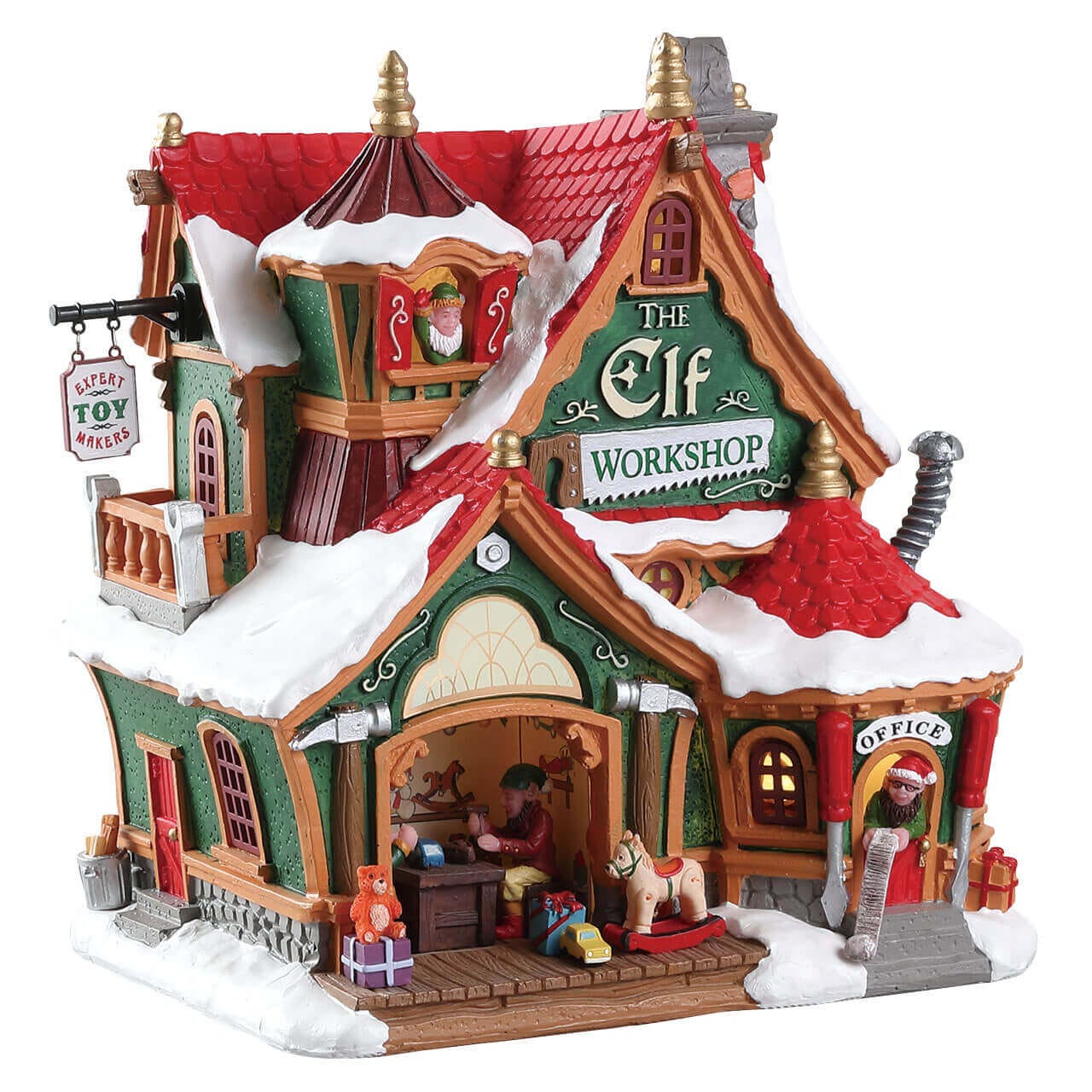 lemax-the-elf-workshop-beleuchtete-elfen-werkstatt image 1