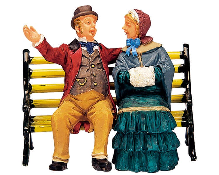 lemax-park-bench-chat-miniaturfiguren-parkbank image 2