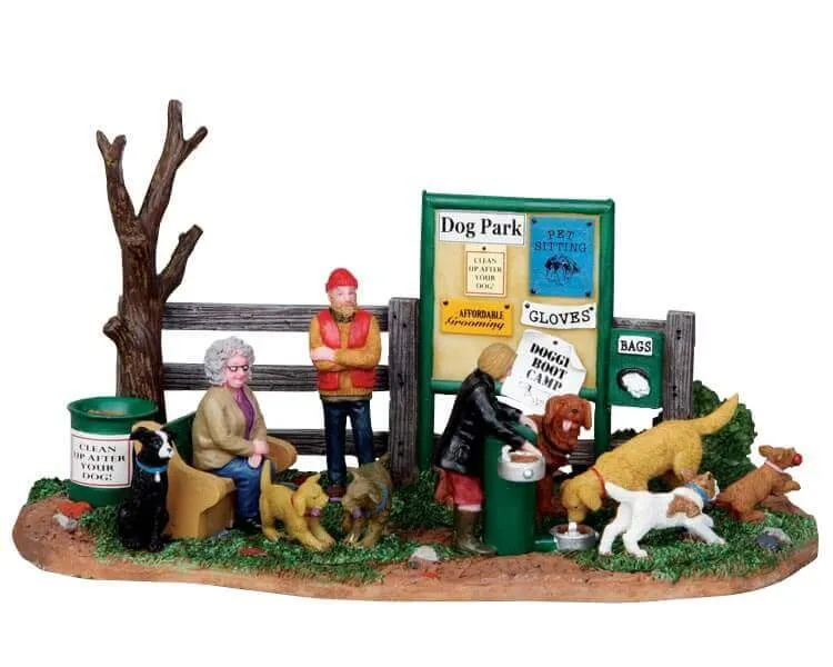 lemax-dog-park-hundepark-miniatur-figurenset image 1