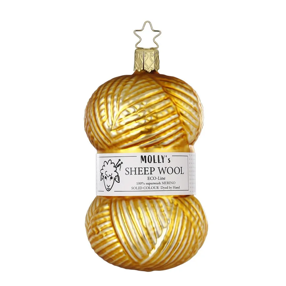 inge-glas-feine-wolle-christbaumkugel-11-cm-gelb image 1