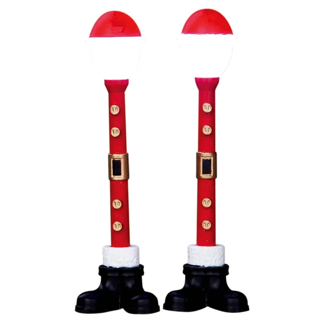lemax-santa-street-lamp-set-of-2-miniatur-stra-enlaternen image 1