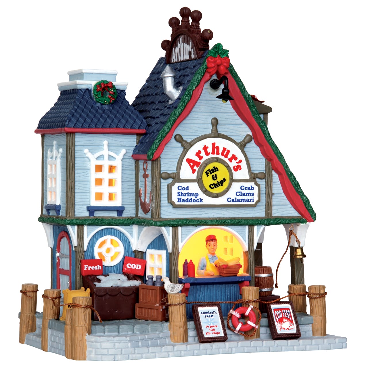 lemax-arthur-s-fish-and-chips-imbissstand-f-r-weihnachtsd-rfer image 1